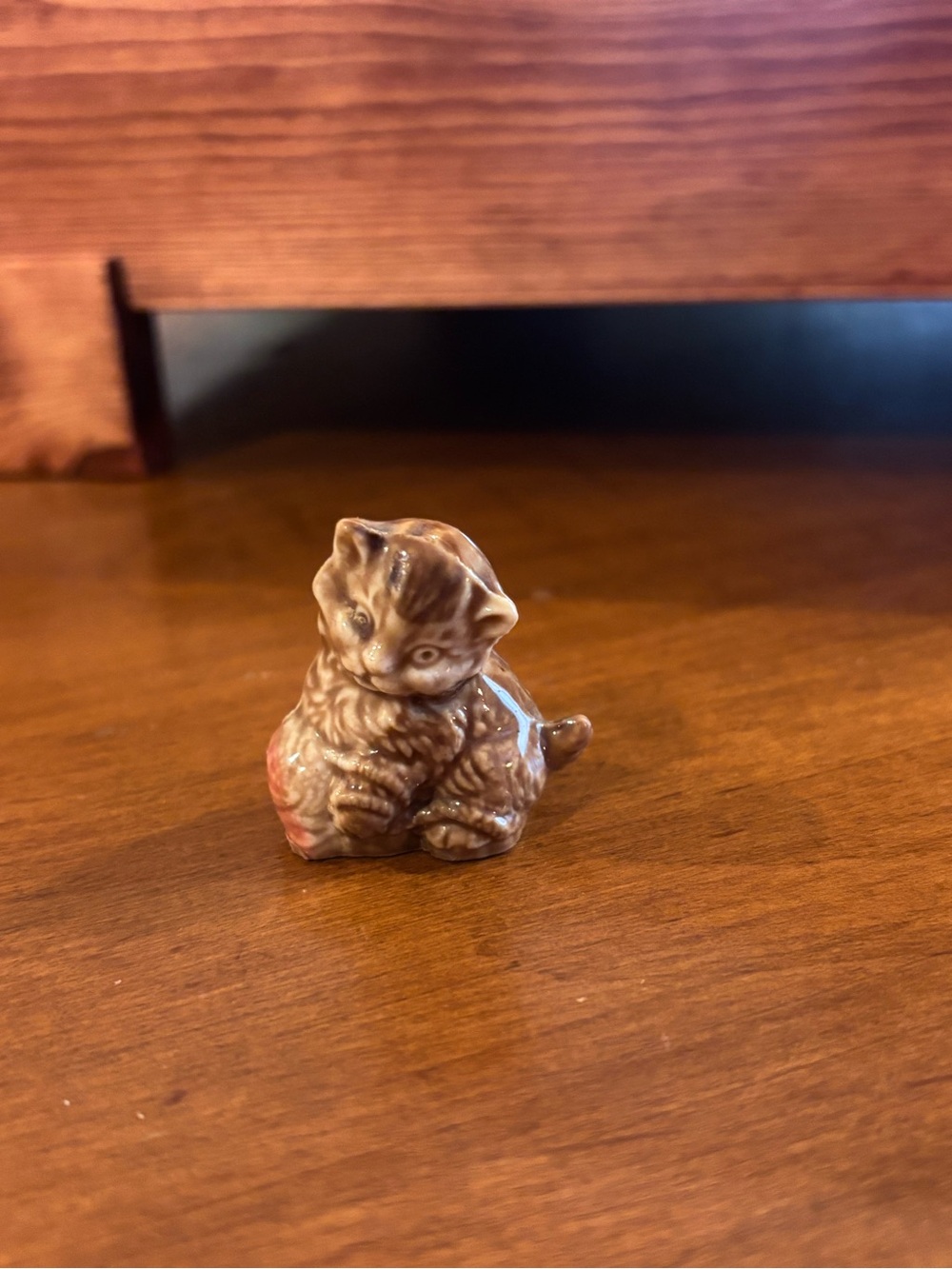 Wade Whimsies Ceramic Brown Kitten Figurine